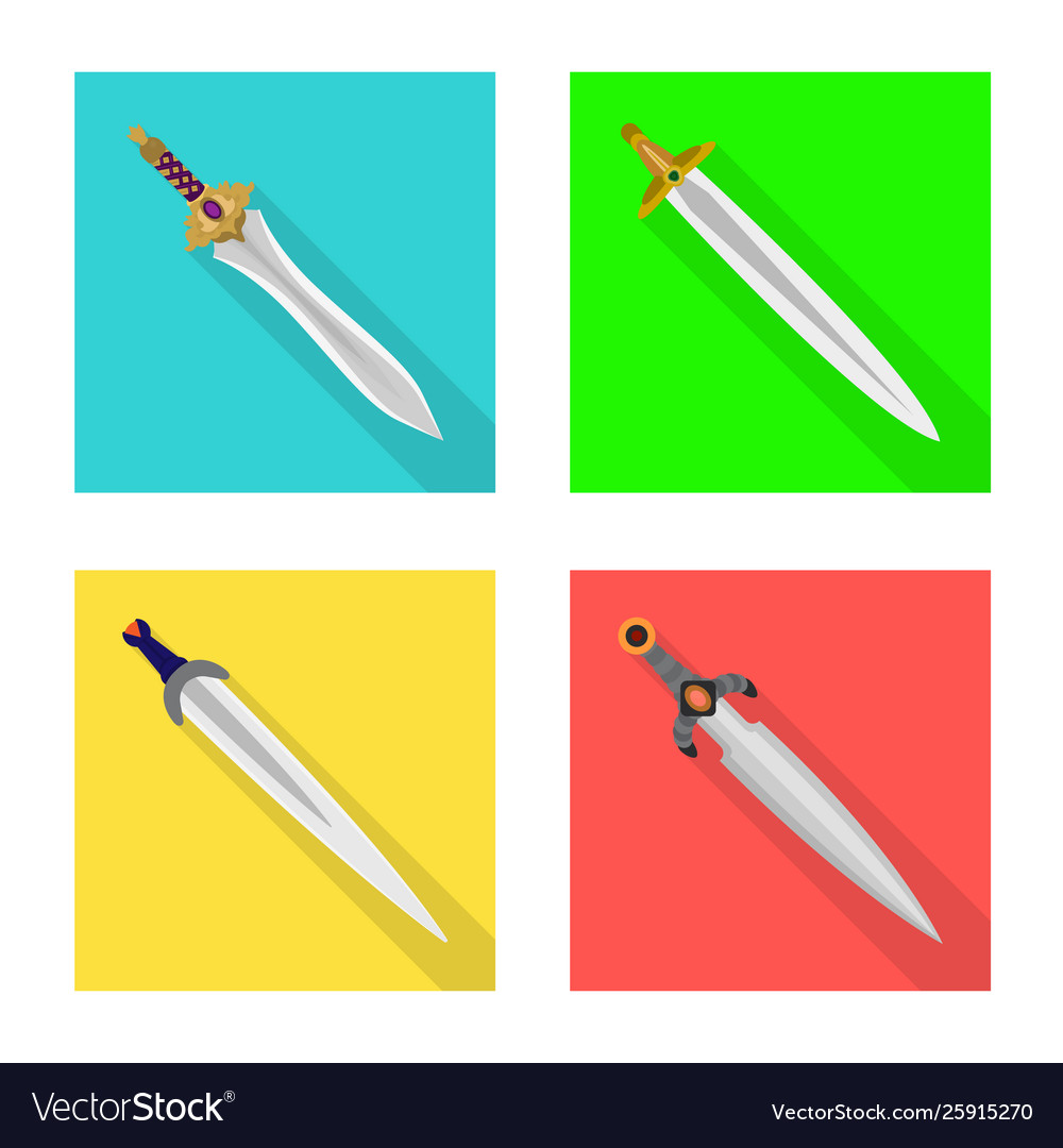 Isolated object and sword icon set