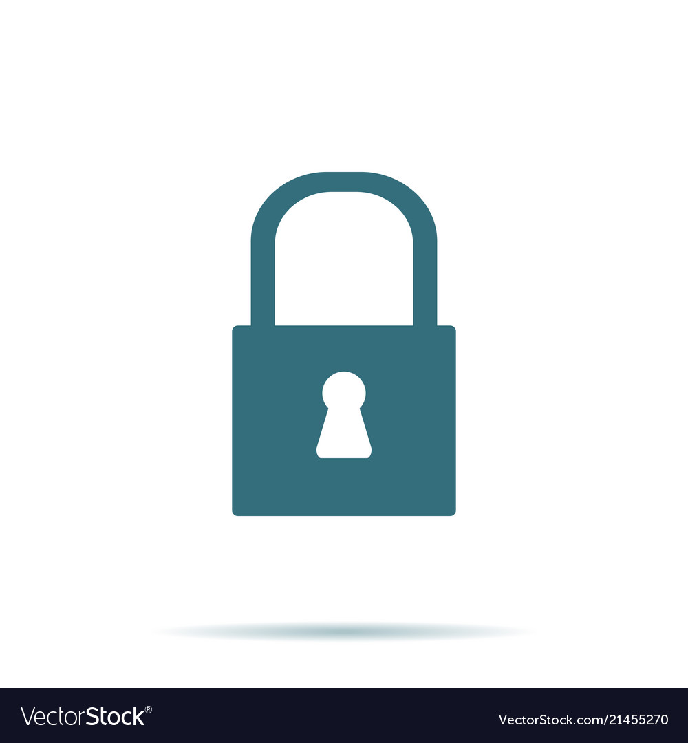 Lock icon padlock isolated on background vector image Lock icon padlock isolated on background