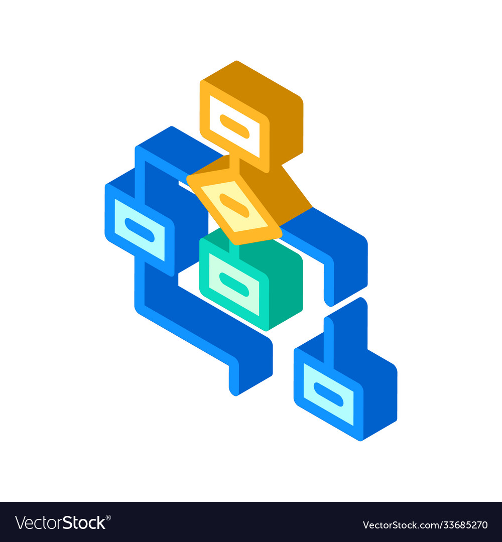 Program hierarchy isometric icon isolated