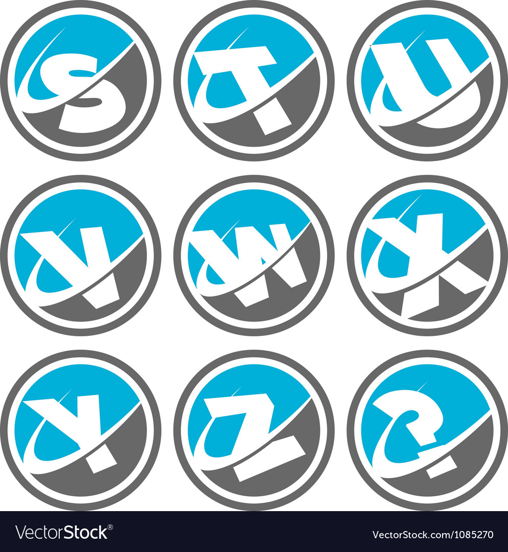 Swoosh alphabet logo icons set 3
