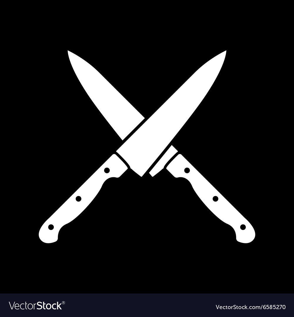 The crossed knives icon Knife and chef kitchen Vector Image