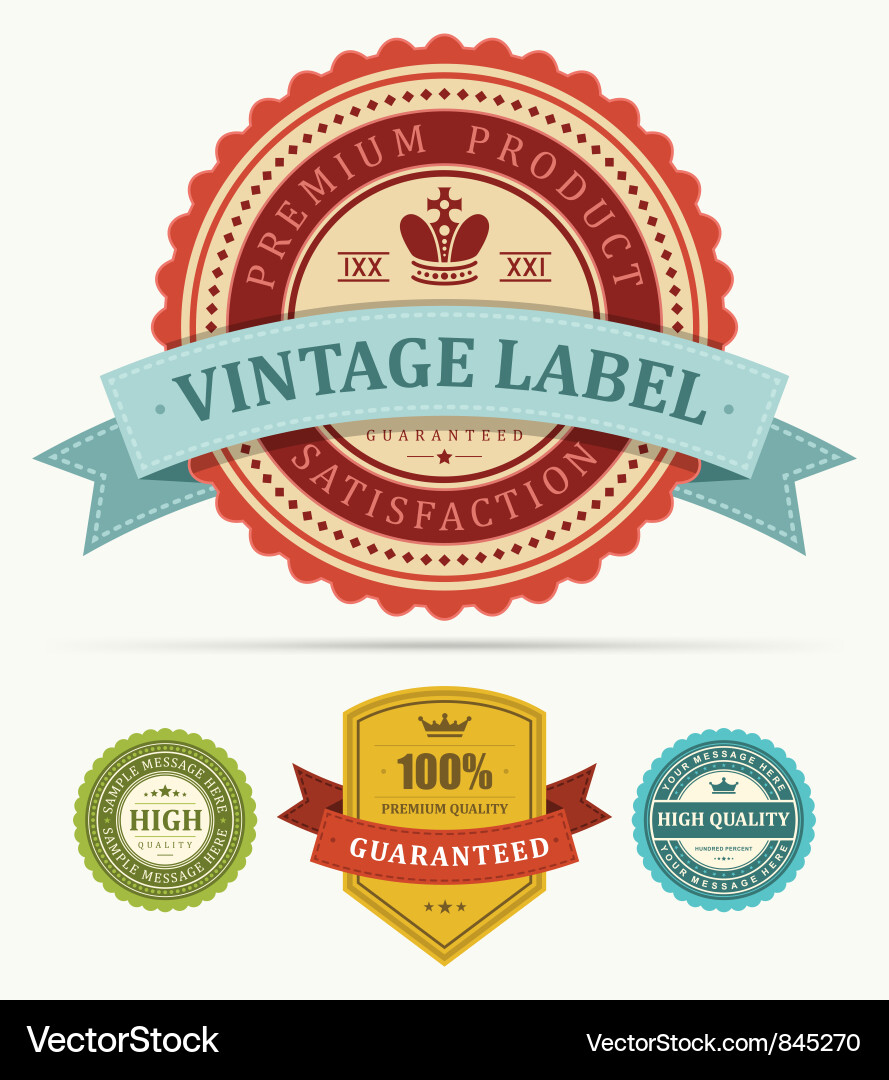 Vintage stickers and labels Royalty Free Vector Image