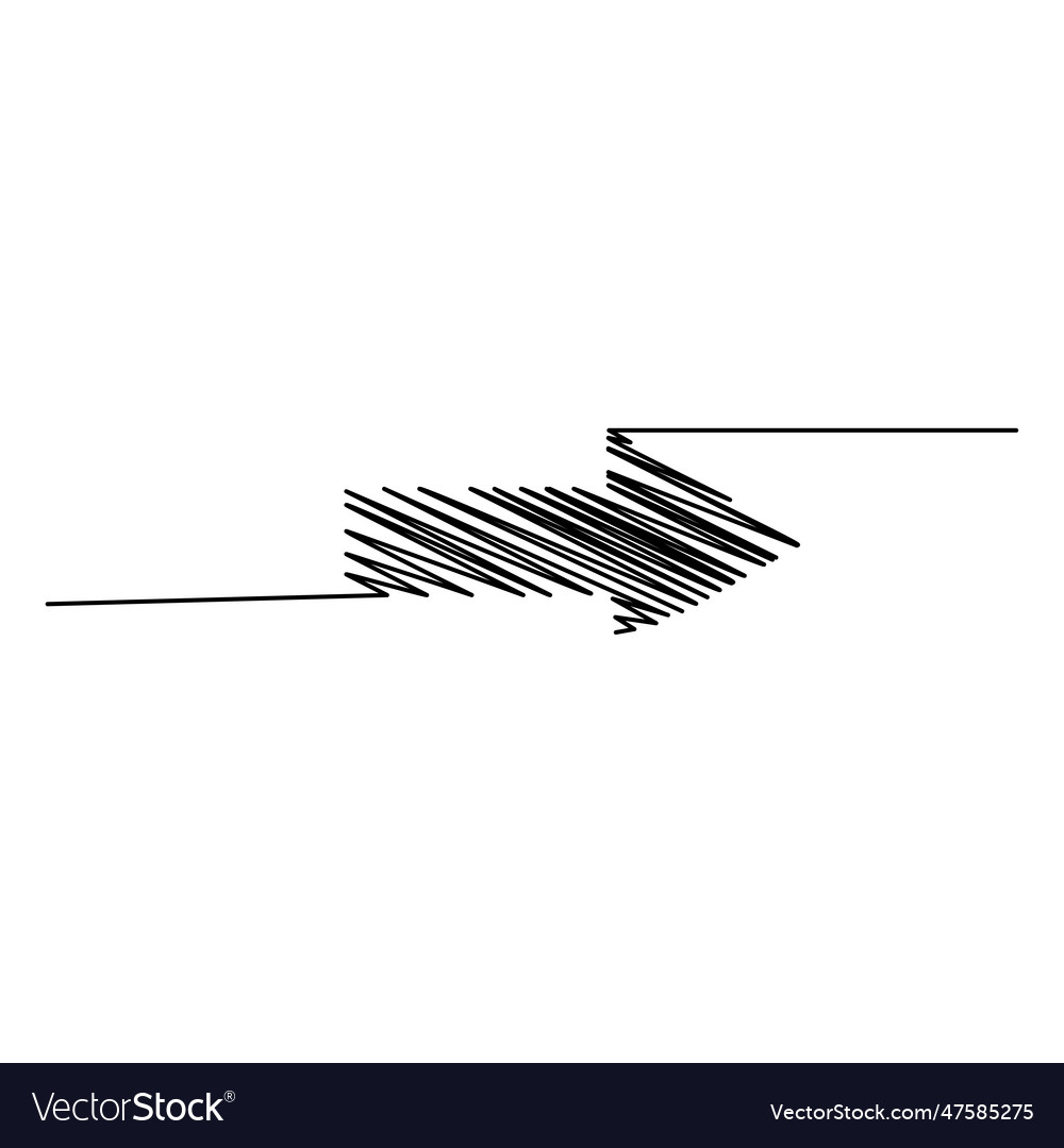 Arrow pointing right one line vector image Arrow pointing right one line