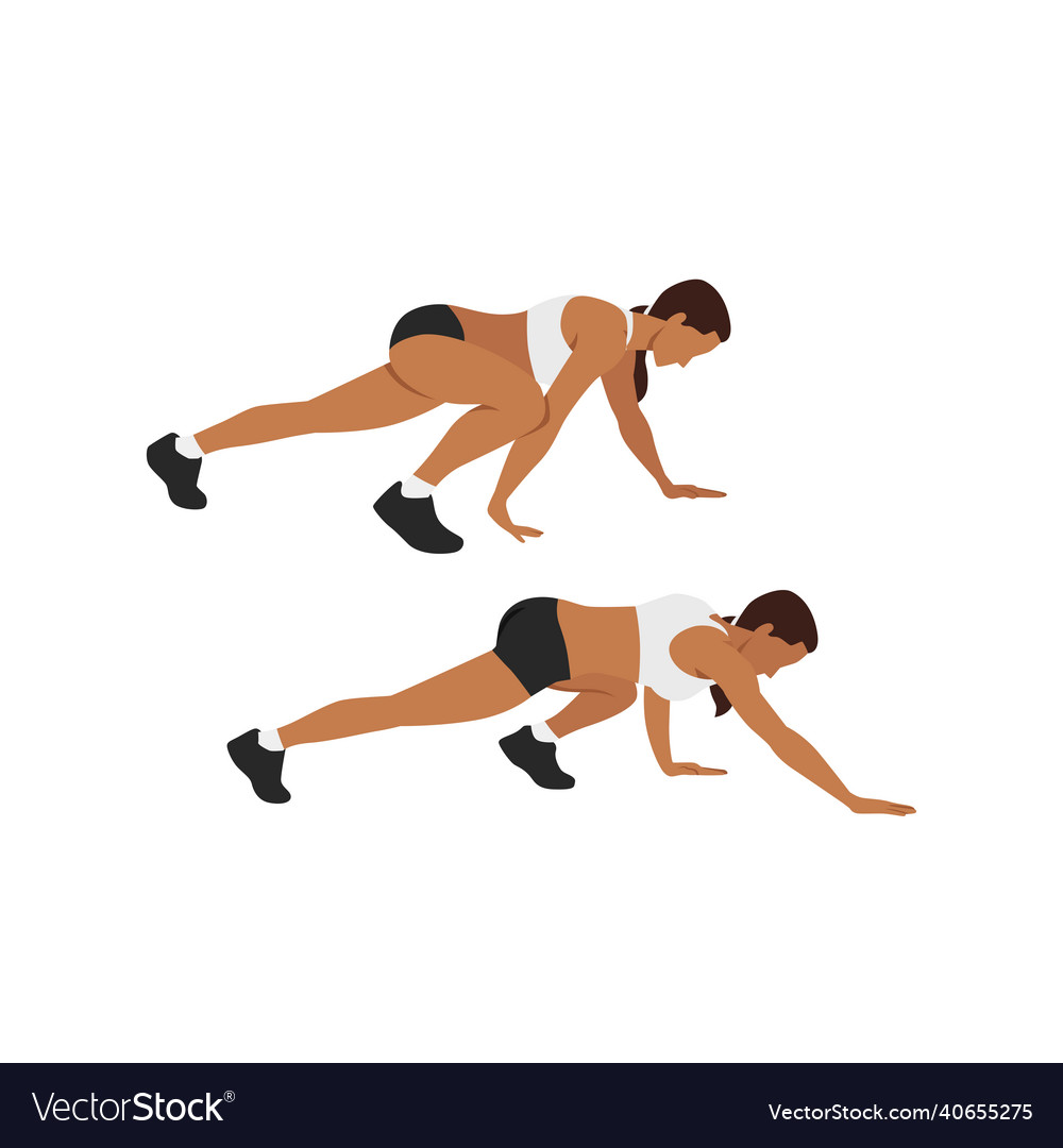 Bear crawl exercise introduction step Royalty Free Vector