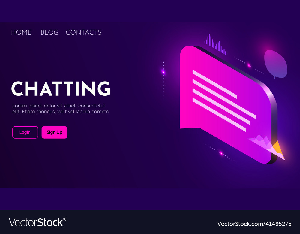 Chat bot concept isometric bubble vector image Chat bot concept isometric bubble