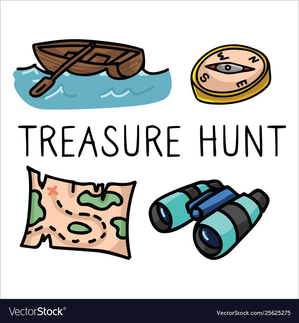 Cute treasure hunt cartoon Royalty Free Vector Image Cute treasure hunt cartoon Royalty Free Vector Image