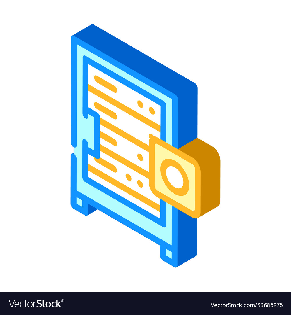 Data server isometric icon isolated vector image Data server isometric icon isolated