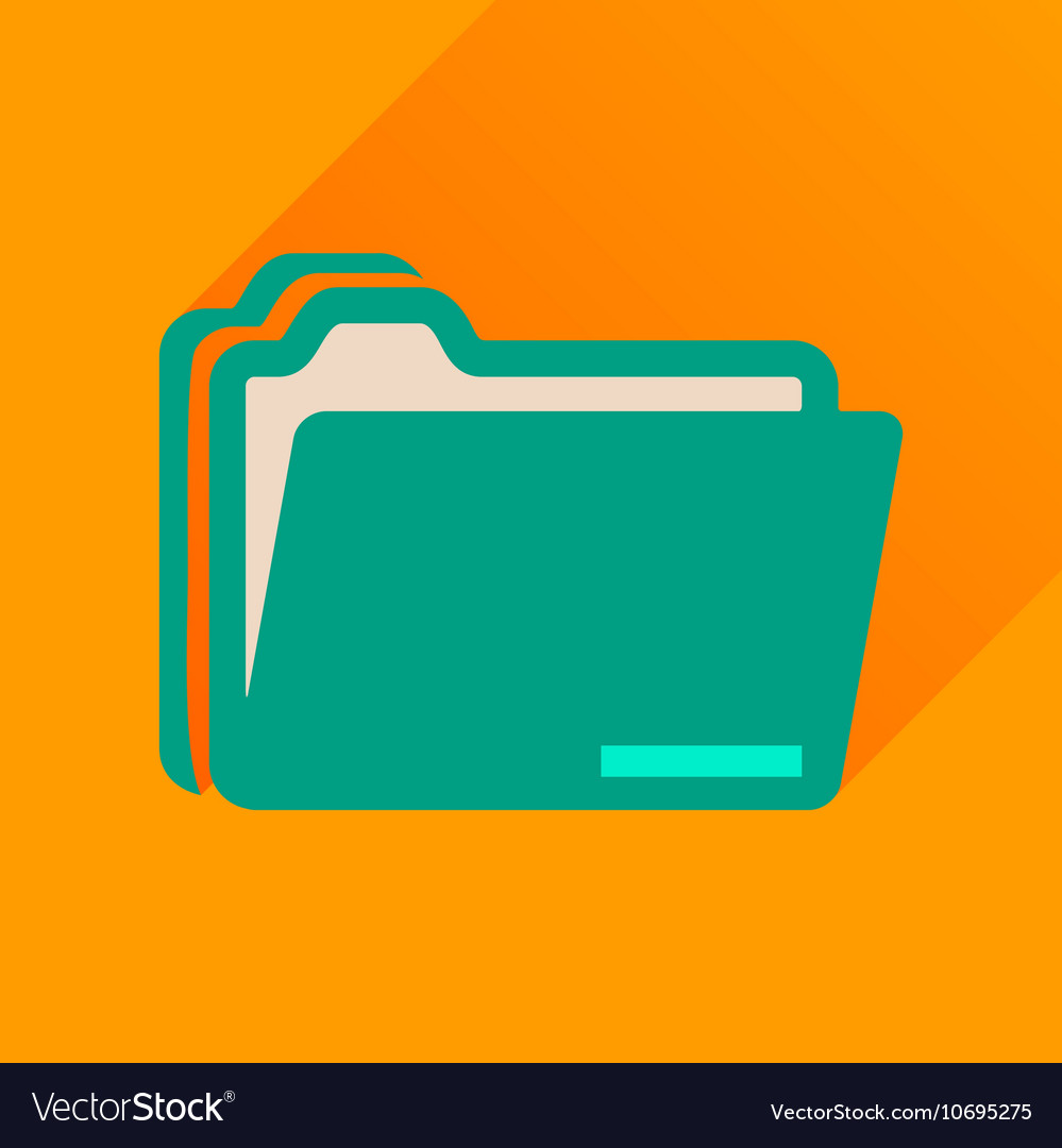 Flat icon with long shadow documents folder