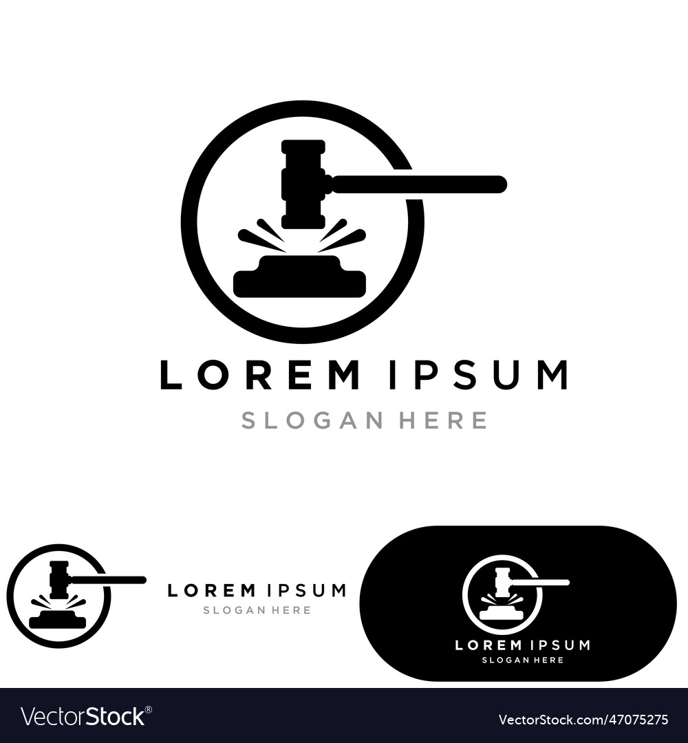 Law firm logo and icon design template Royalty Free Vector