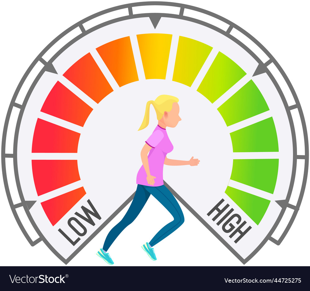 Running person and scale from low speed to high vector image Running person and scale from low speed to high
