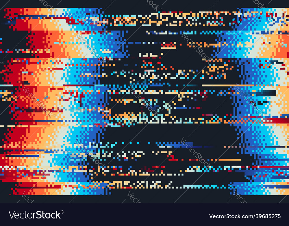 Abstract background with glitch effect, vector distortion