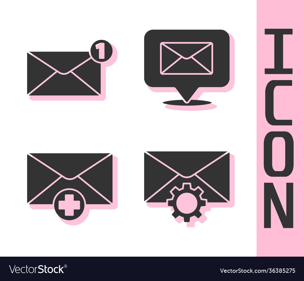 Set envelope setting received message vector image Set envelope setting received message