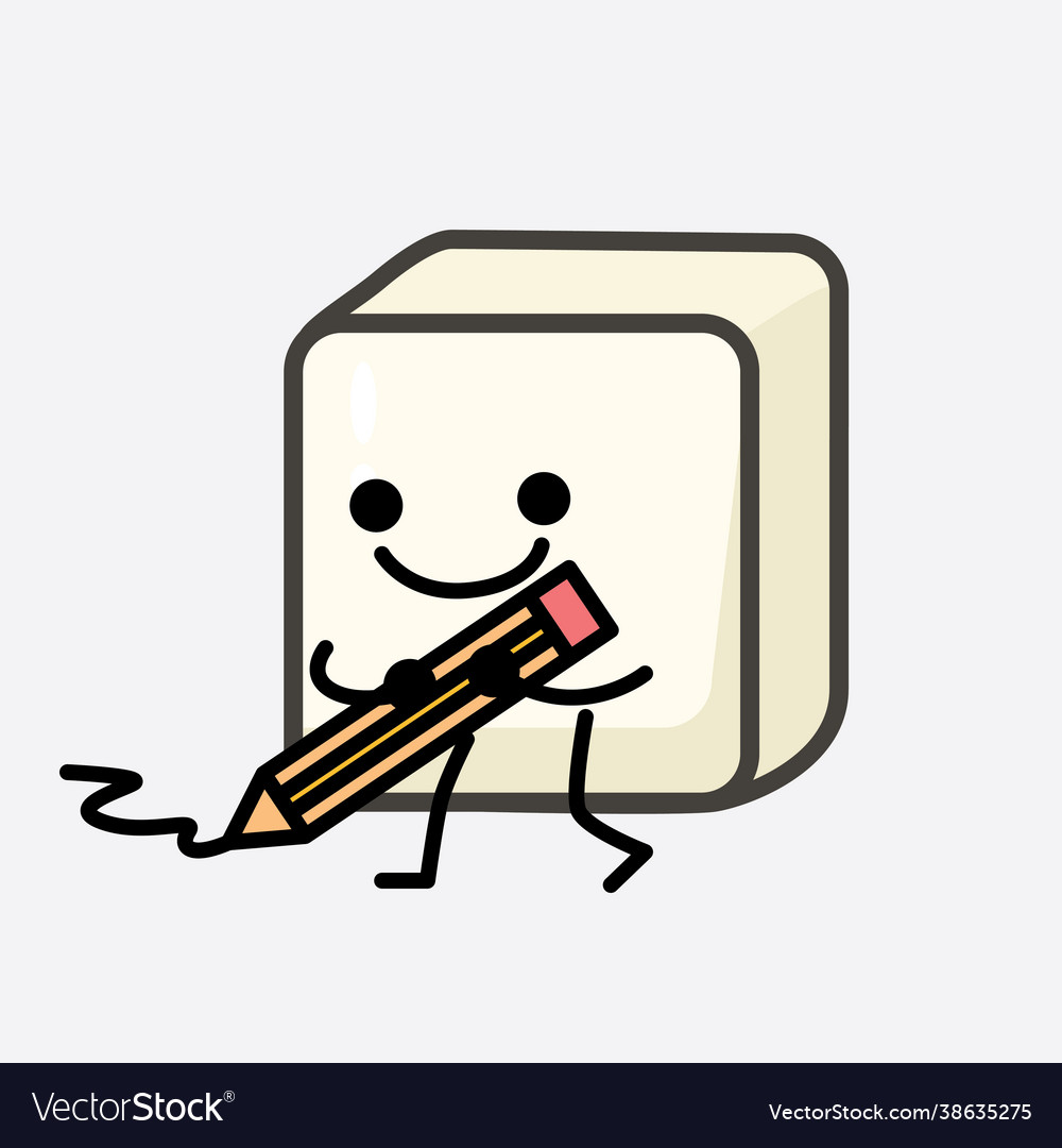 Tofu character with cute face and simple body Vector Image