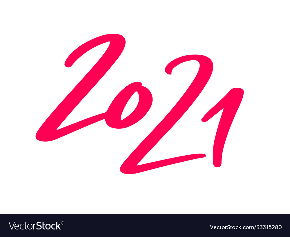 2021 happy new year sign Royalty Free Vector Image