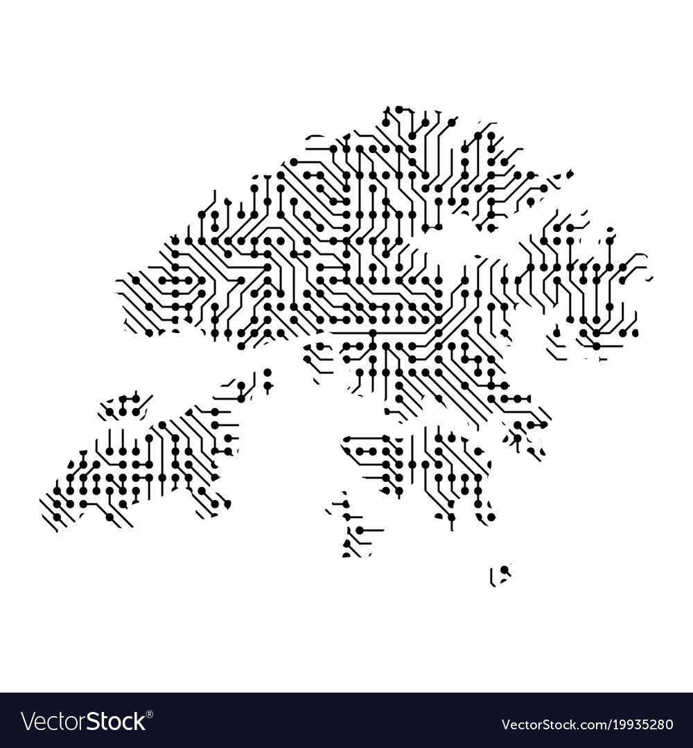 Abstract schematic map of hong kong from