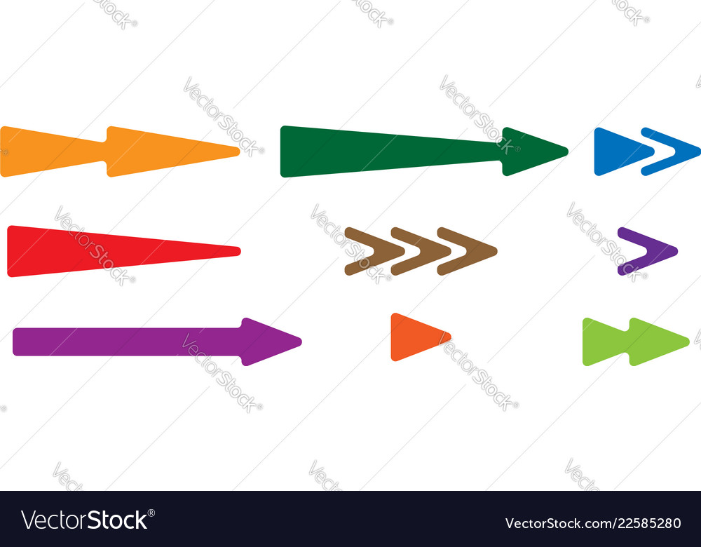 Arrowhead pointer set arrow shapes elements vector image Arrowhead pointer set arrow shapes elements