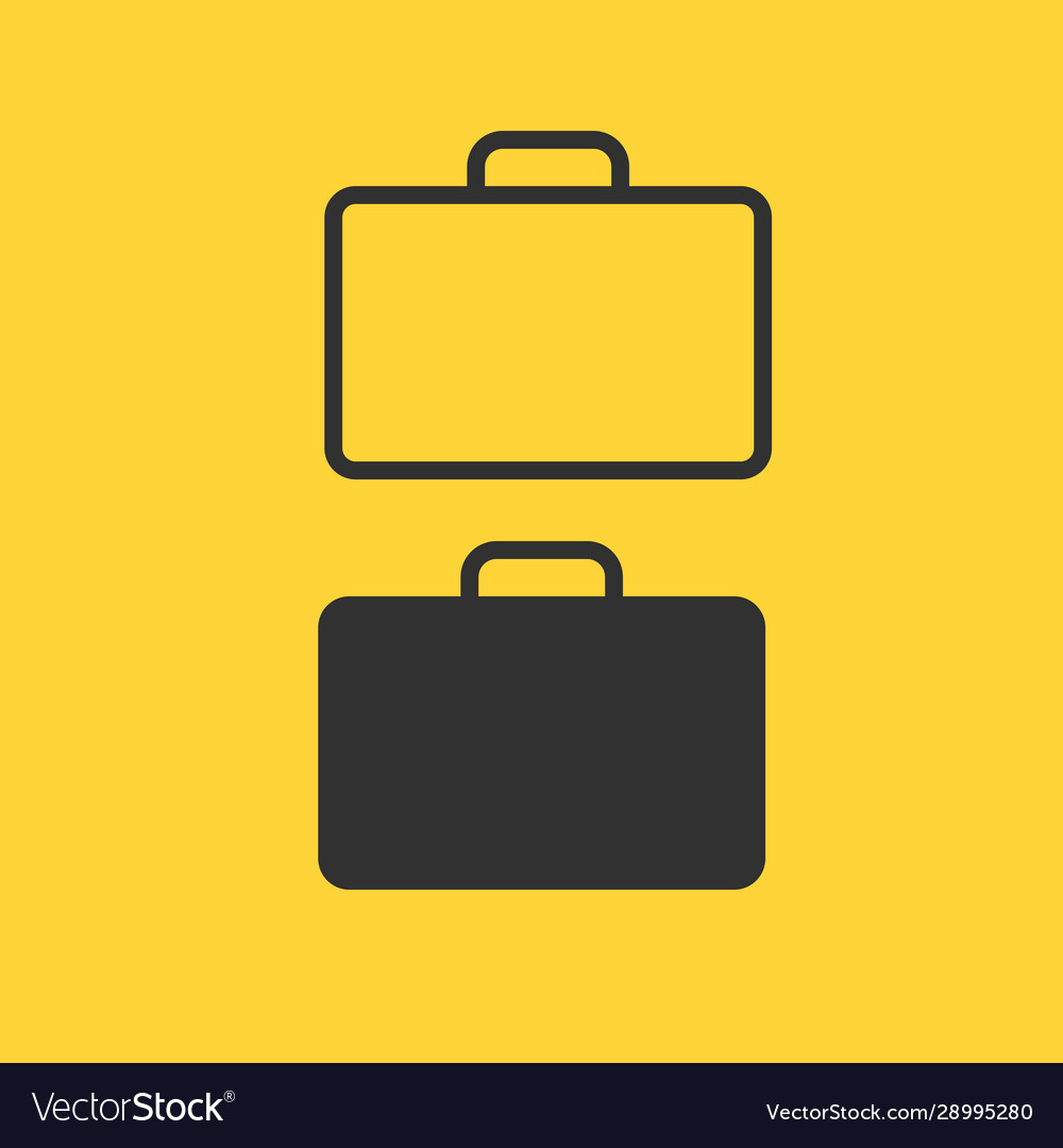 Briefcase thin line icon flat isolated