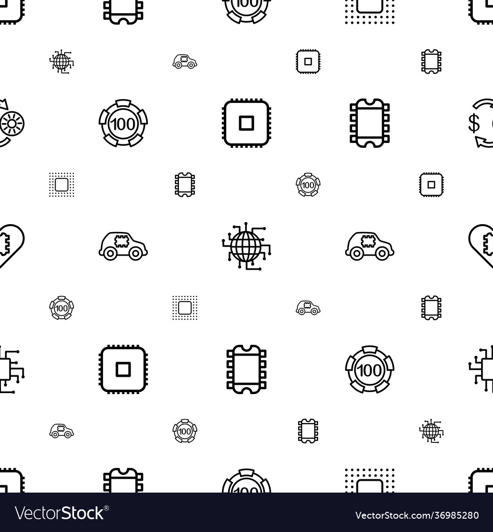 Chip icons pattern seamless white background
