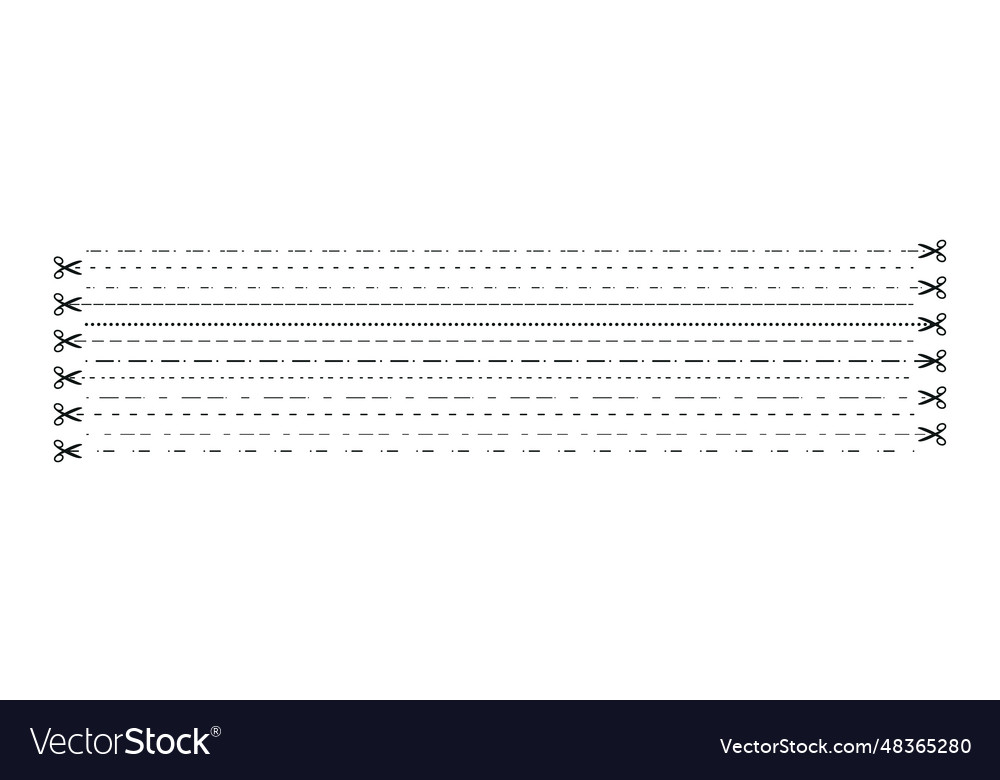 Cut line icon with scissor here instruction vector image Cut line icon with scissor here instruction