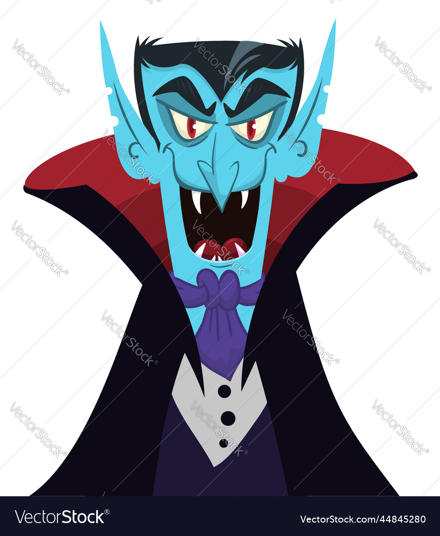 Cute cartoon vampire smiling