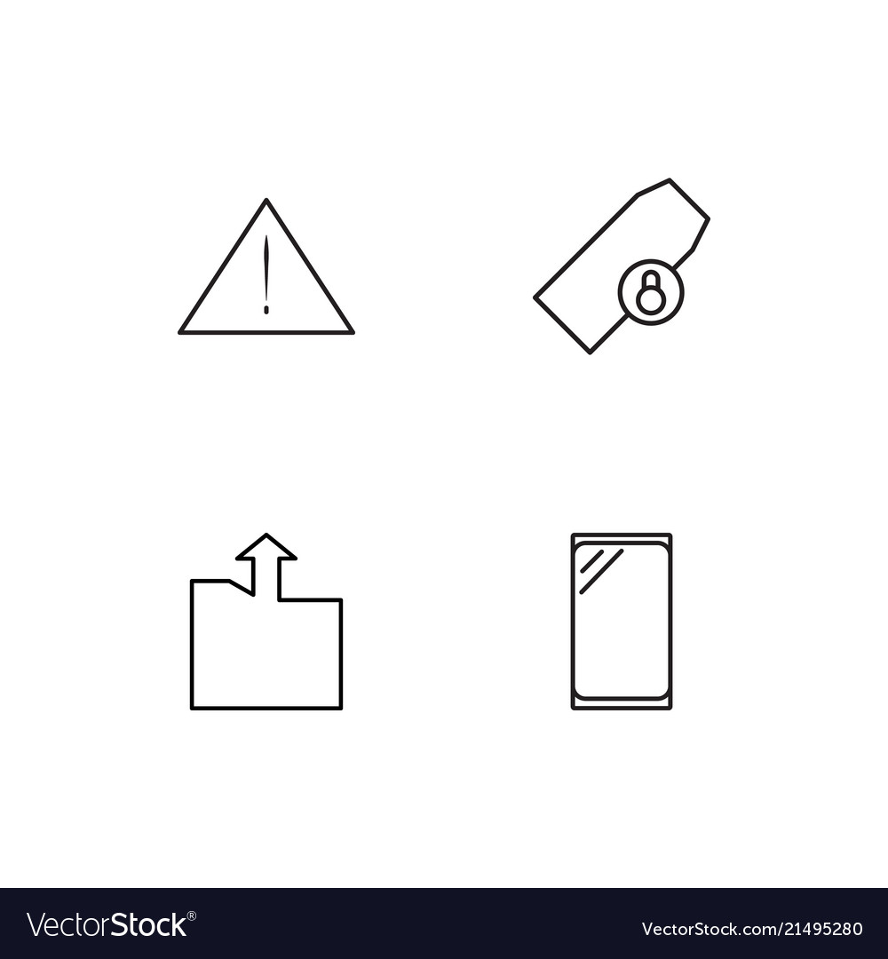 Cyber security linear icons set simple outline