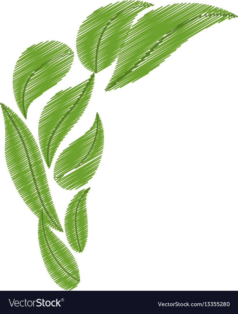 green leaves drawing