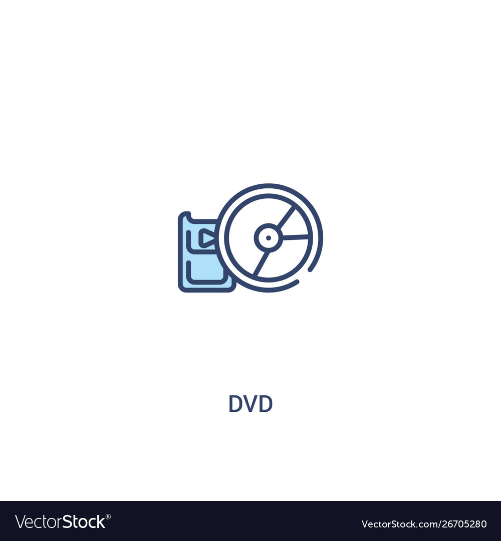 Dvd concept 2 colored icon simple line element vector image Dvd concept 2 colored icon simple line element