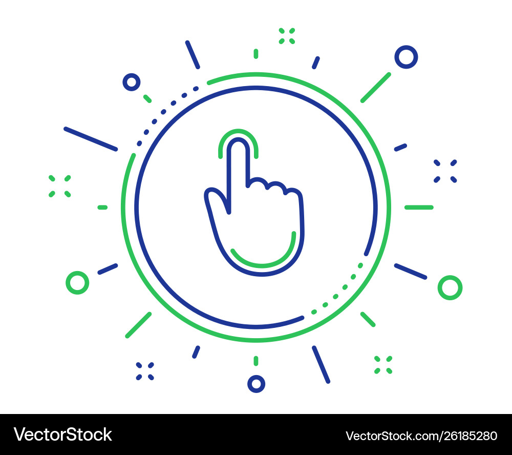 Hand click line icon finger touch sign Royalty Free Vector