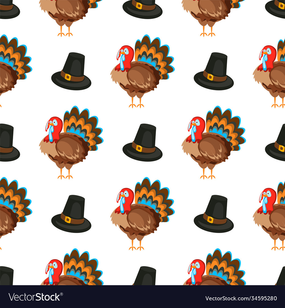 Happy thanksgiving day seamless pattern