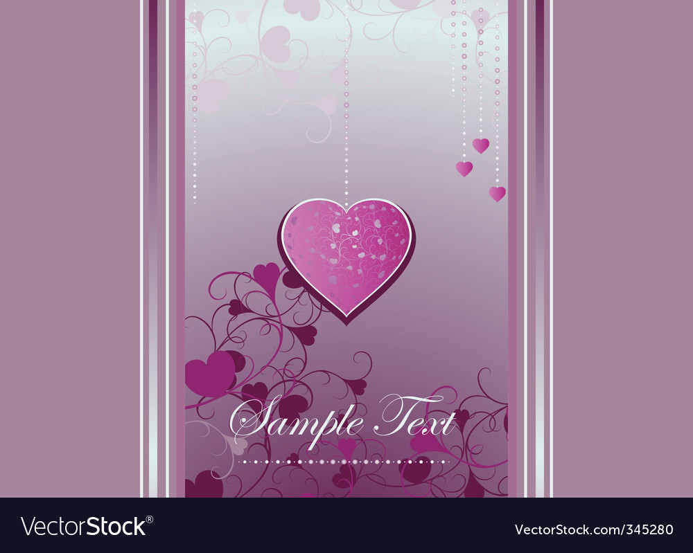 Heart bracket and curls on a violet background