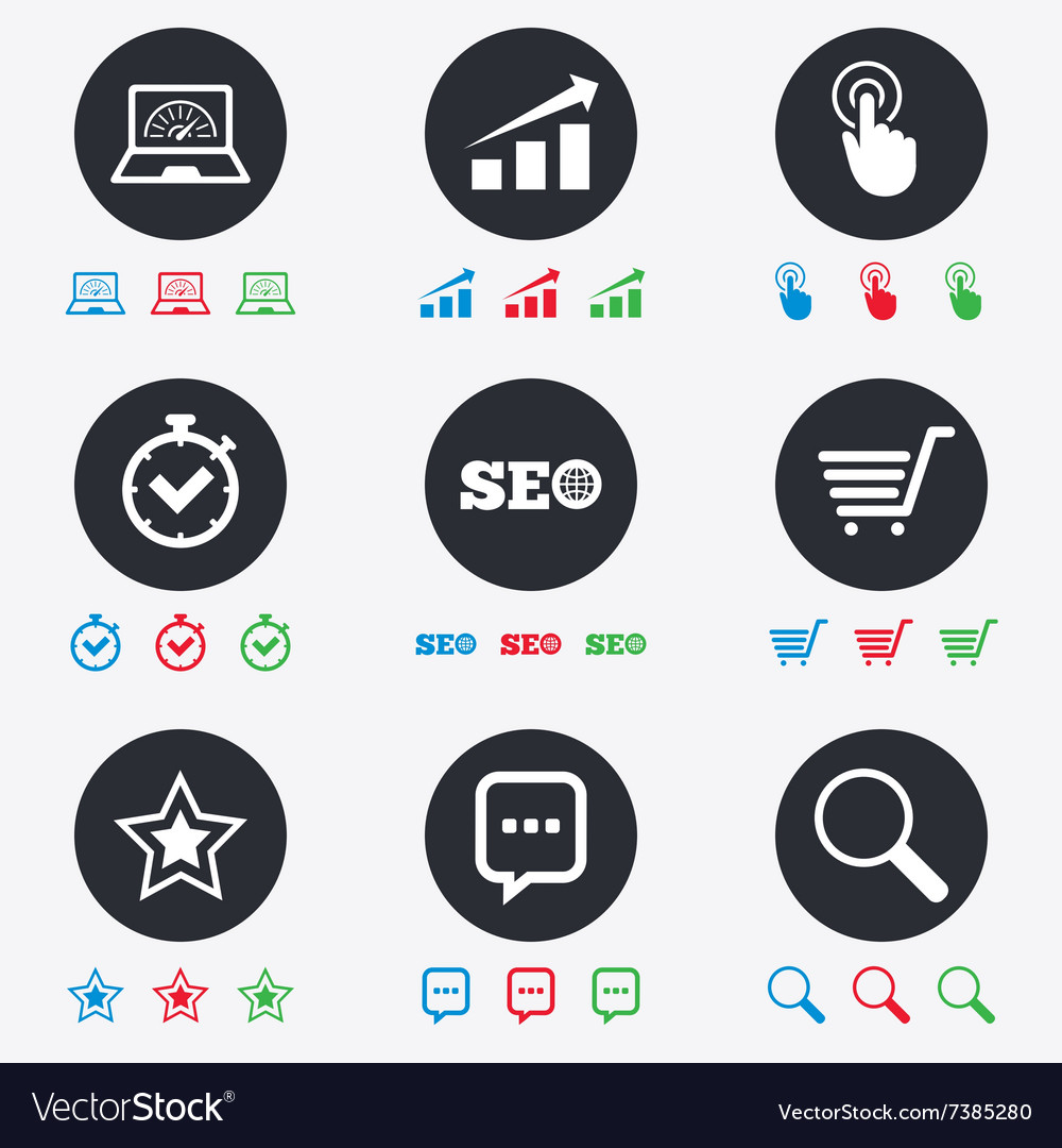 Internet seo icons online shopping charts