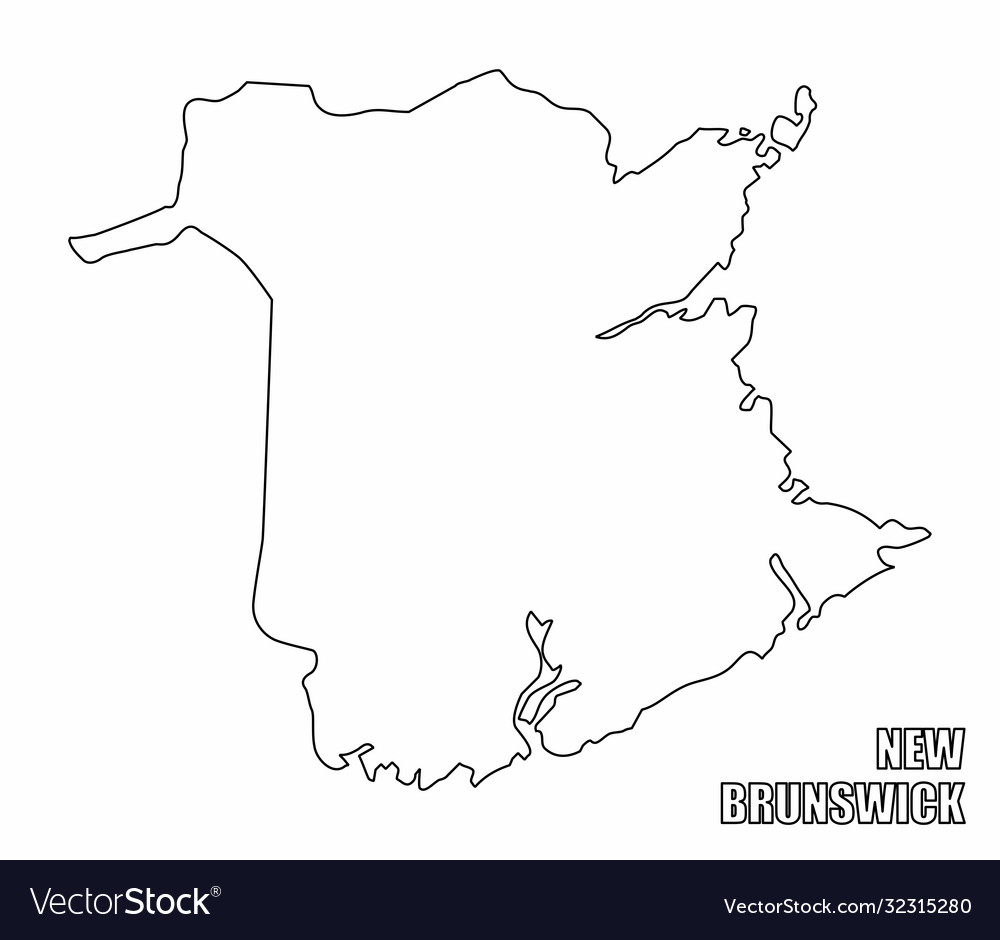 New brunswick province outline map