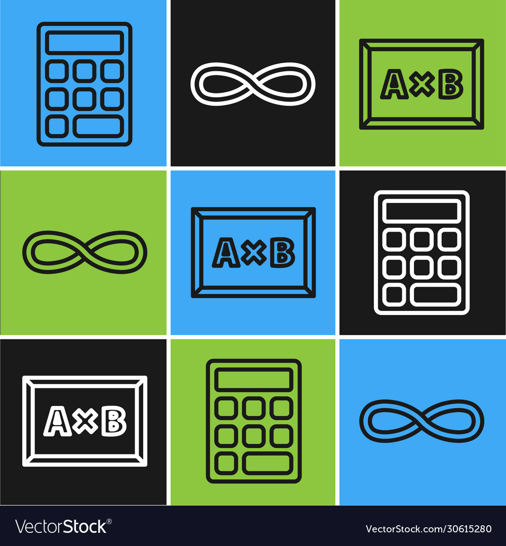 Set line triangle math calculation and function vector image Set line triangle math calculation and function