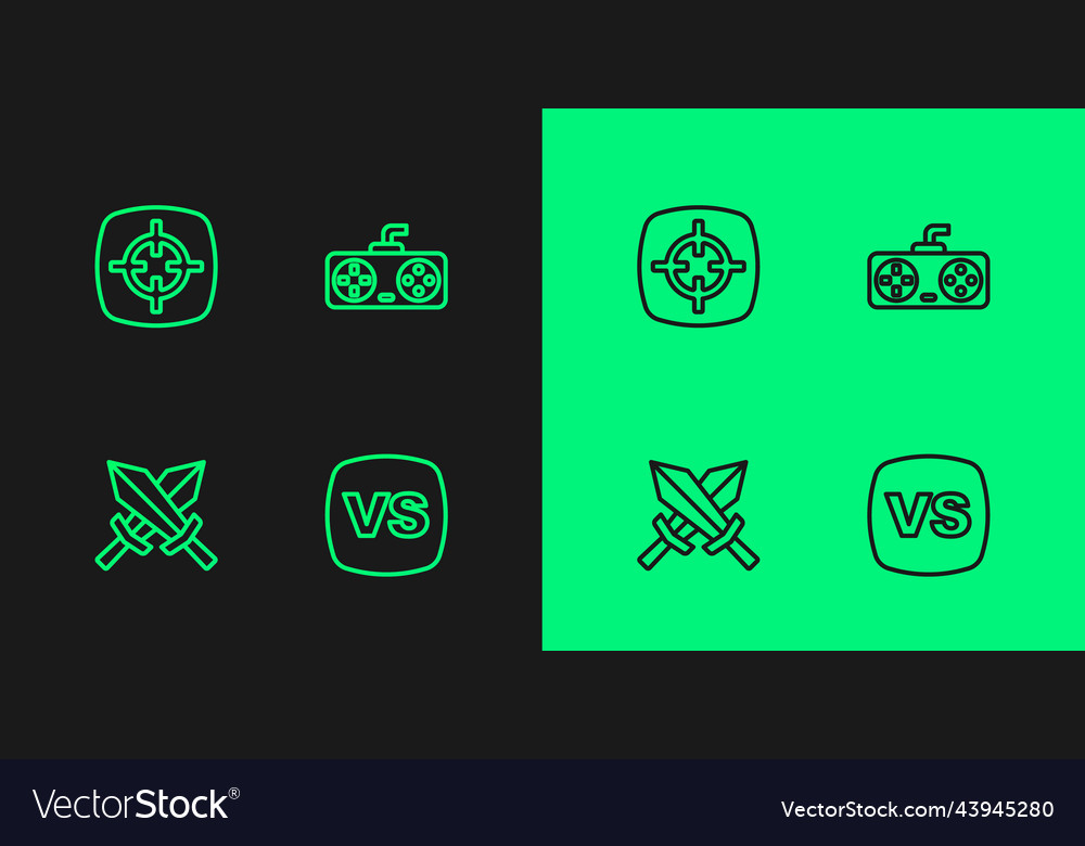 Set line vs versus battle sword for game target
