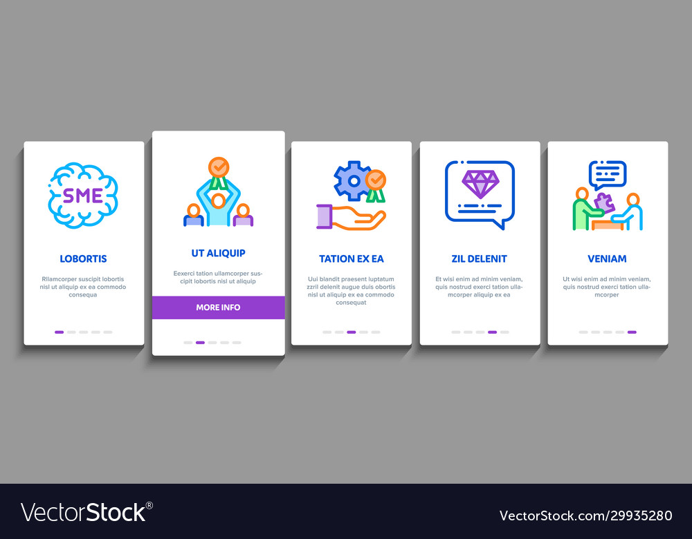 Sme business company onboarding elements icons set