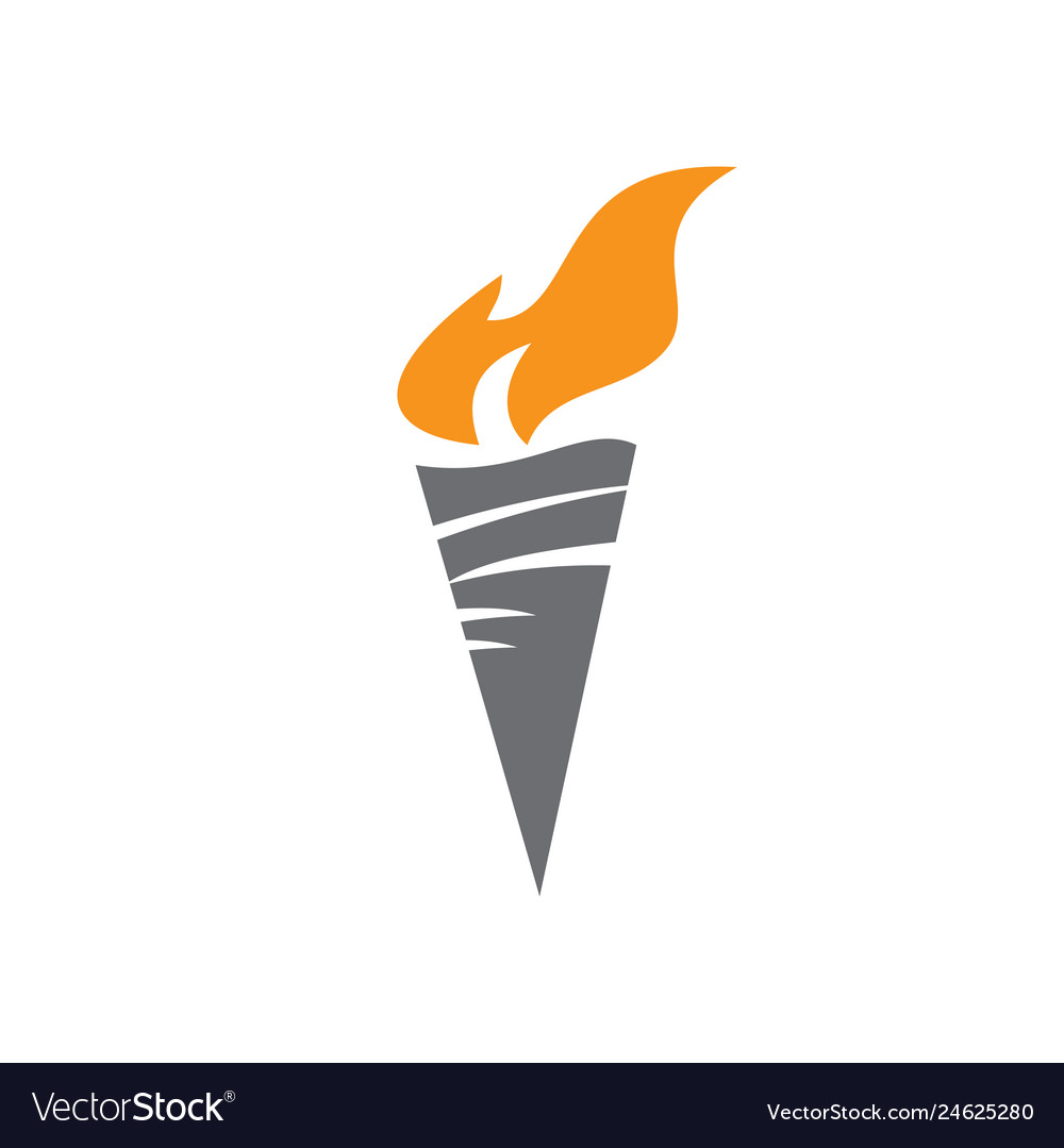 Torch icon on background for graphic and web vector image Torch icon on background for graphic and web