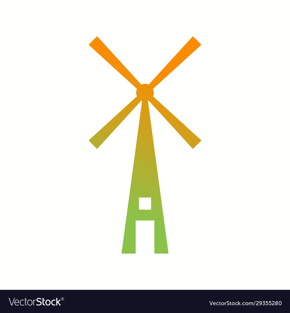 Einzigartiges Windmühlen-Glyphen-Symbol