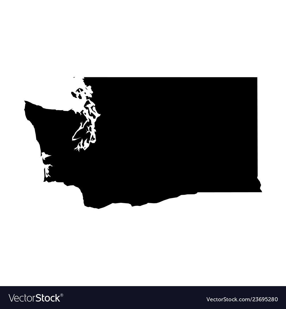 Washington state usa - solid black silhouette Vector Image