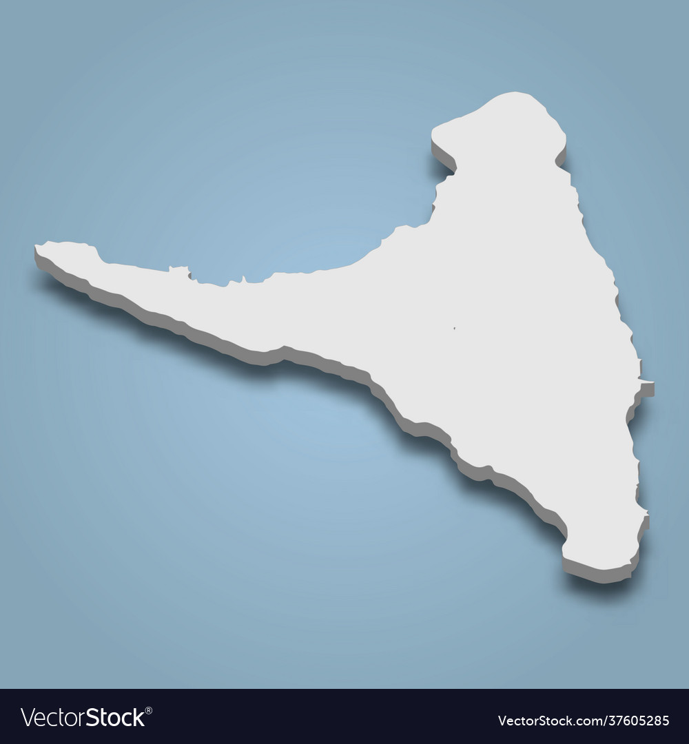 3d isometric map anjouan is an island Royalty Free Vector