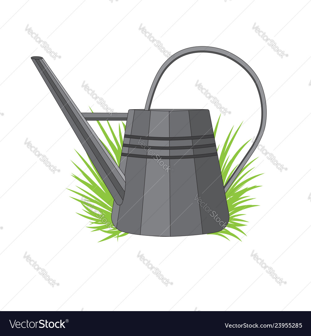 A metal watering can