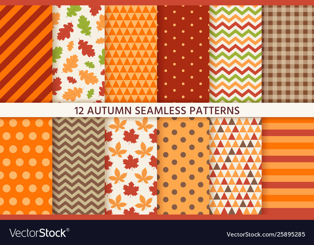 Autumn seamless pattern background with fall vector image Autumn seamless pattern background with fall