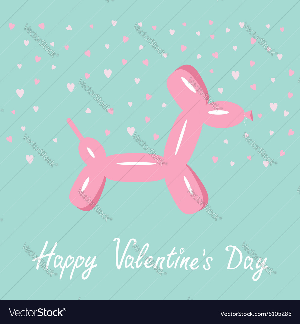 Balloon dog valentines day flat design