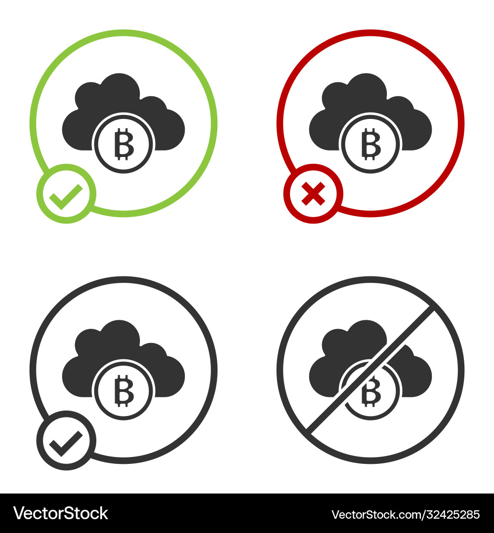 Black cryptocurrency cloud mining icon isolated Vector Image