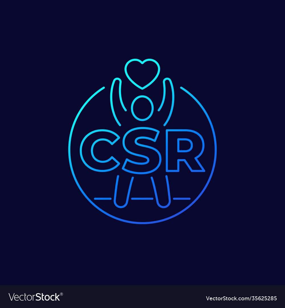 Csr icon corporate social responsibility linear Vector Image