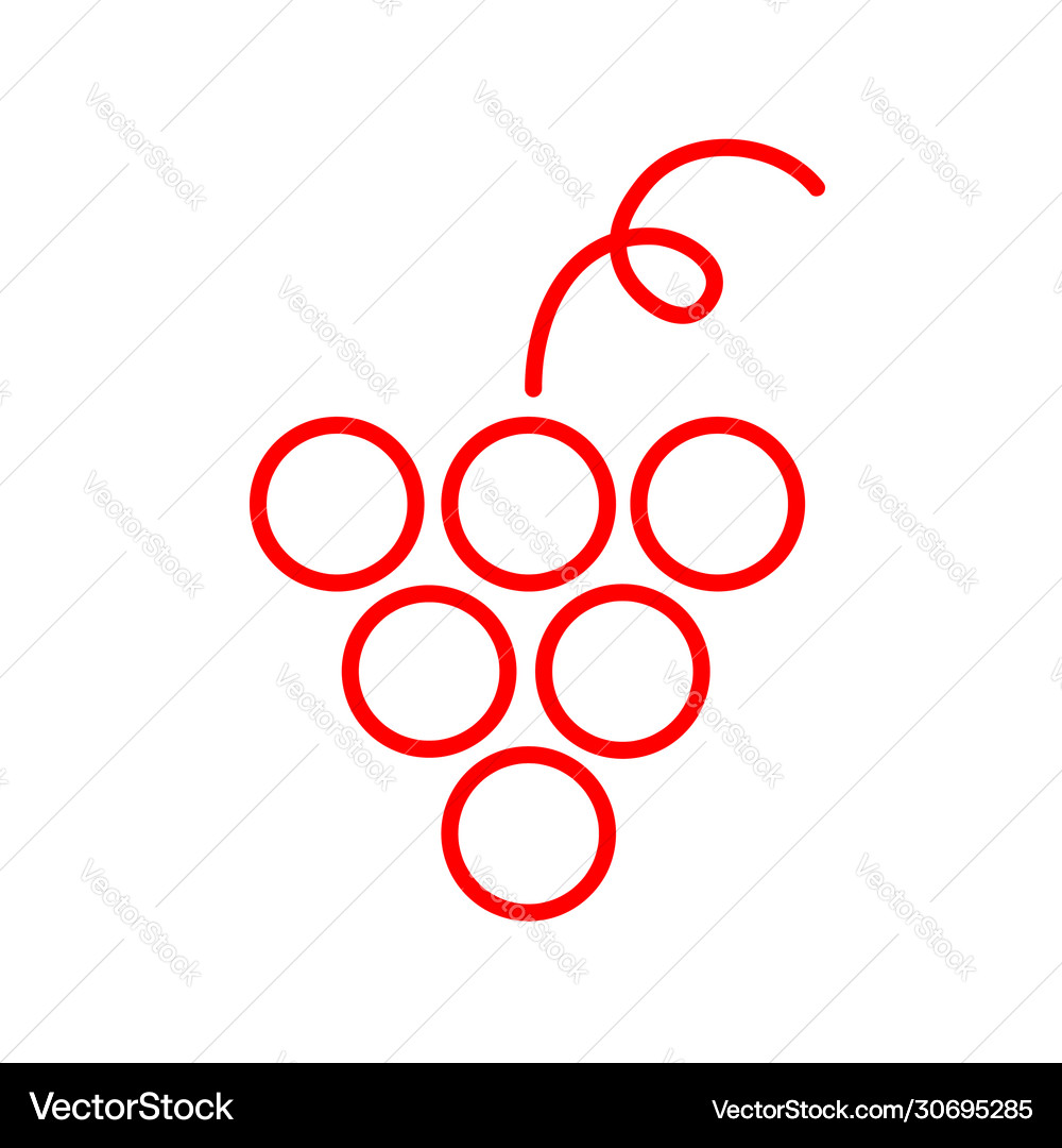 Flat line grape icon Royalty Free Vector Image