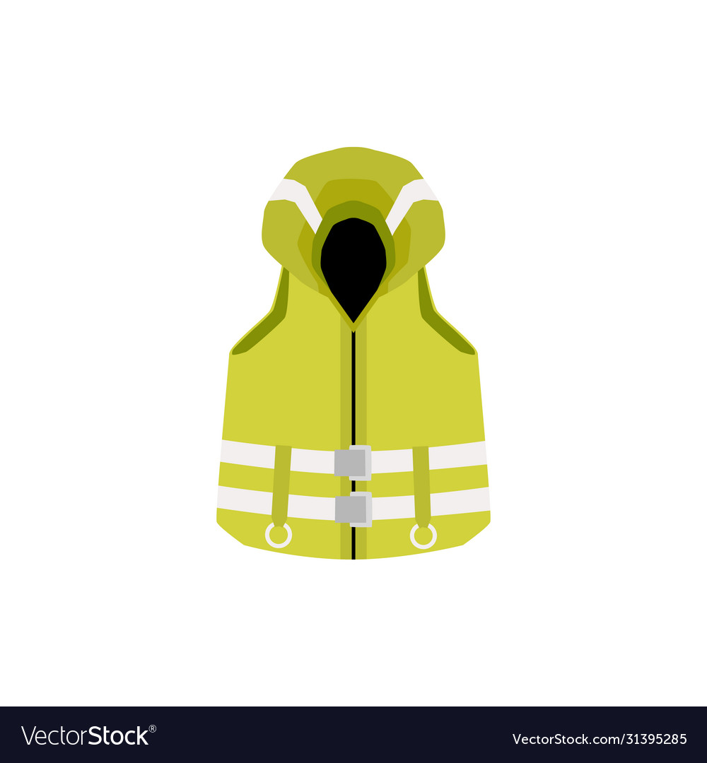 Green safety vest with reflective stripes cartoon Vector Image Green safety vest with reflective stripes cartoon Vector Image