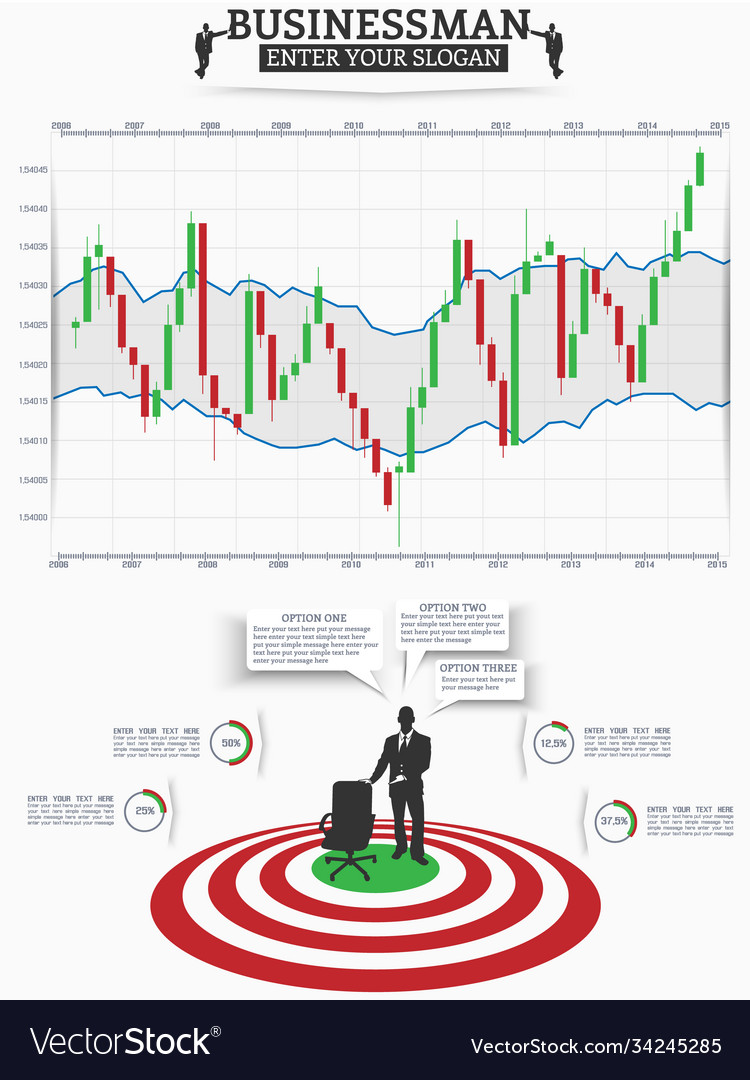 Infographic businessman binary option trading