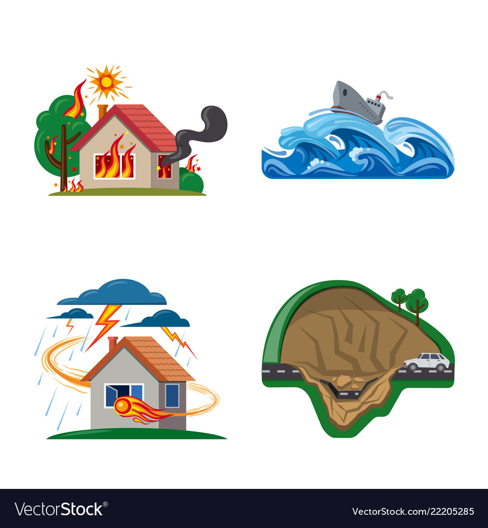 Natural and disaster icon Royalty Free Vector Image