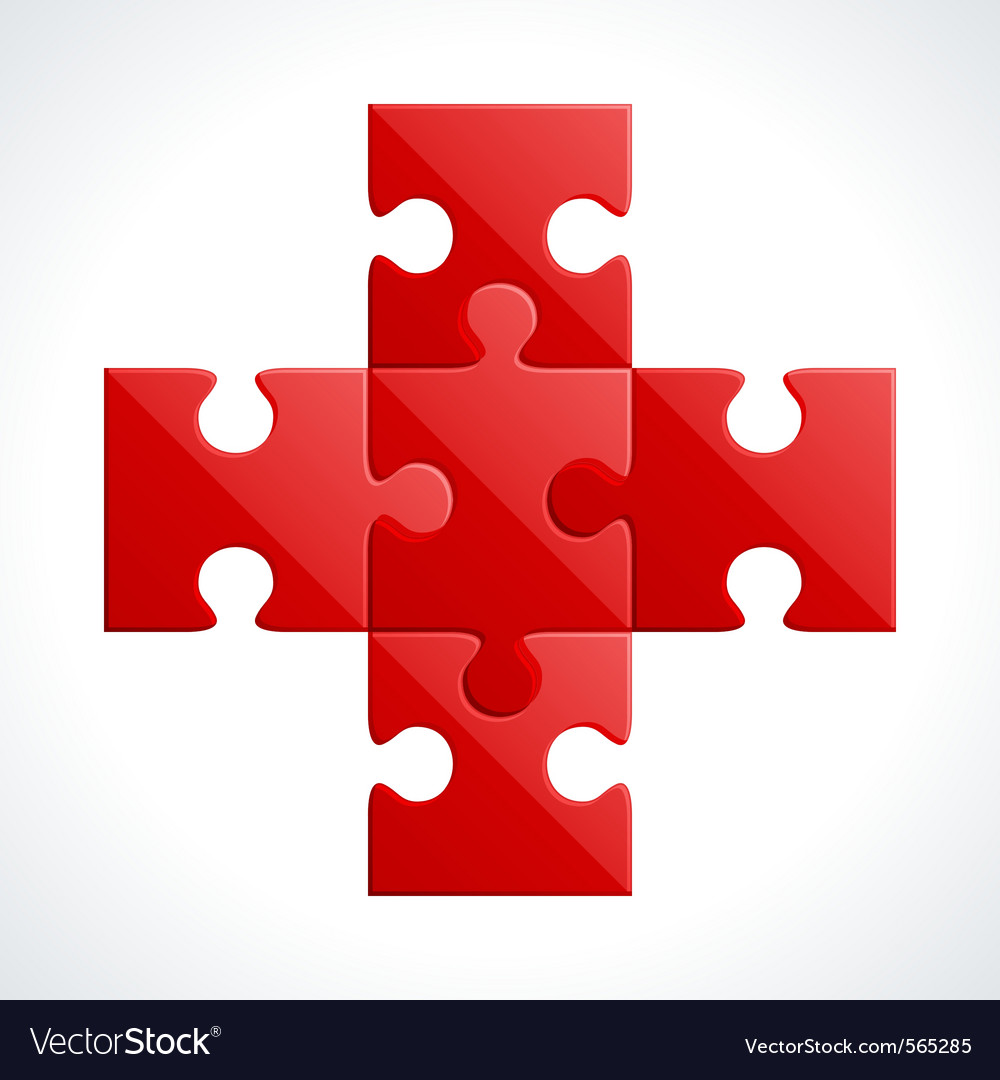 Red puzzle Royalty Free Vector Image - VectorStock