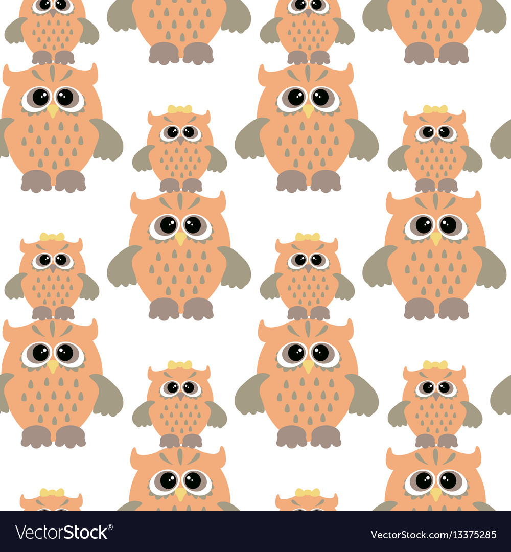 Seamless pattern with color owl